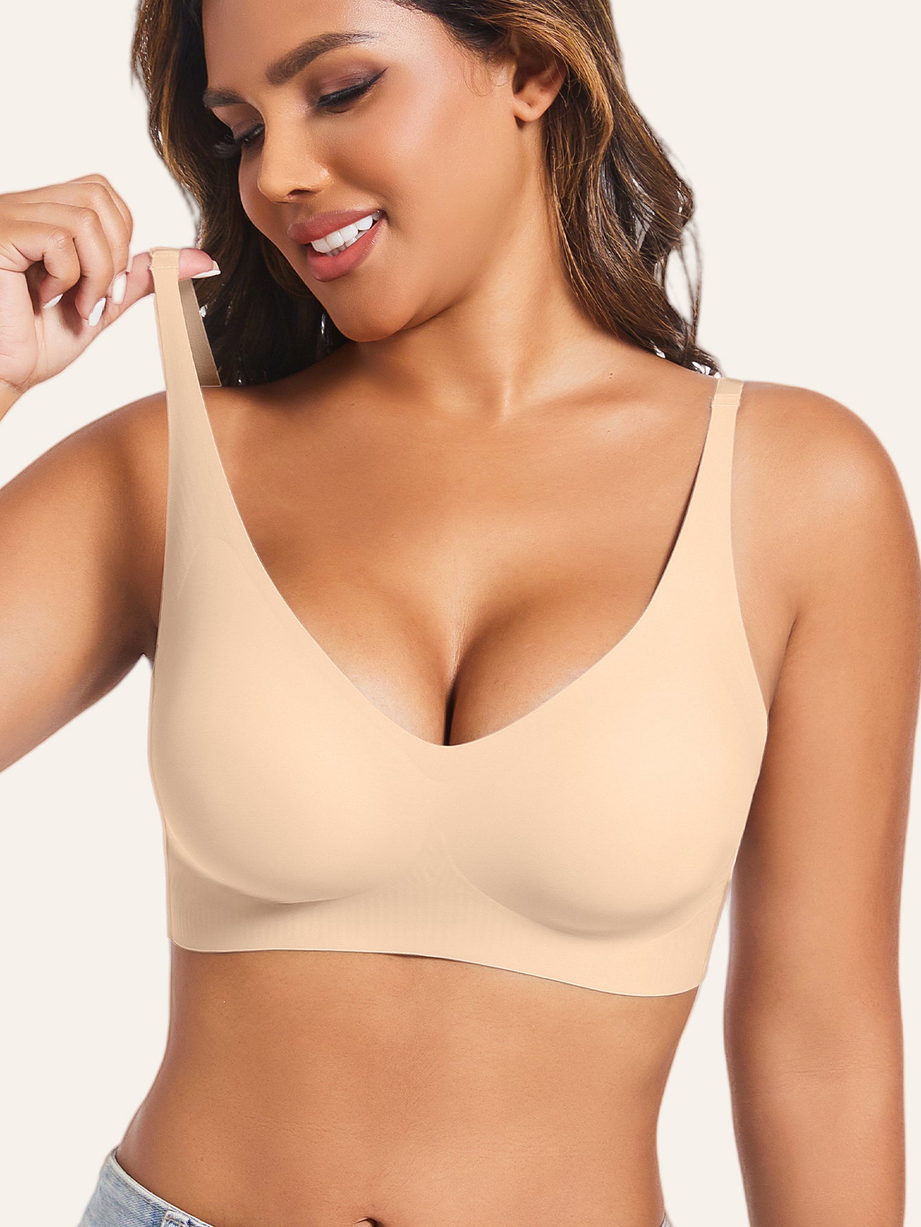 V-Neck Sexy Bralette T-Shirt Bra