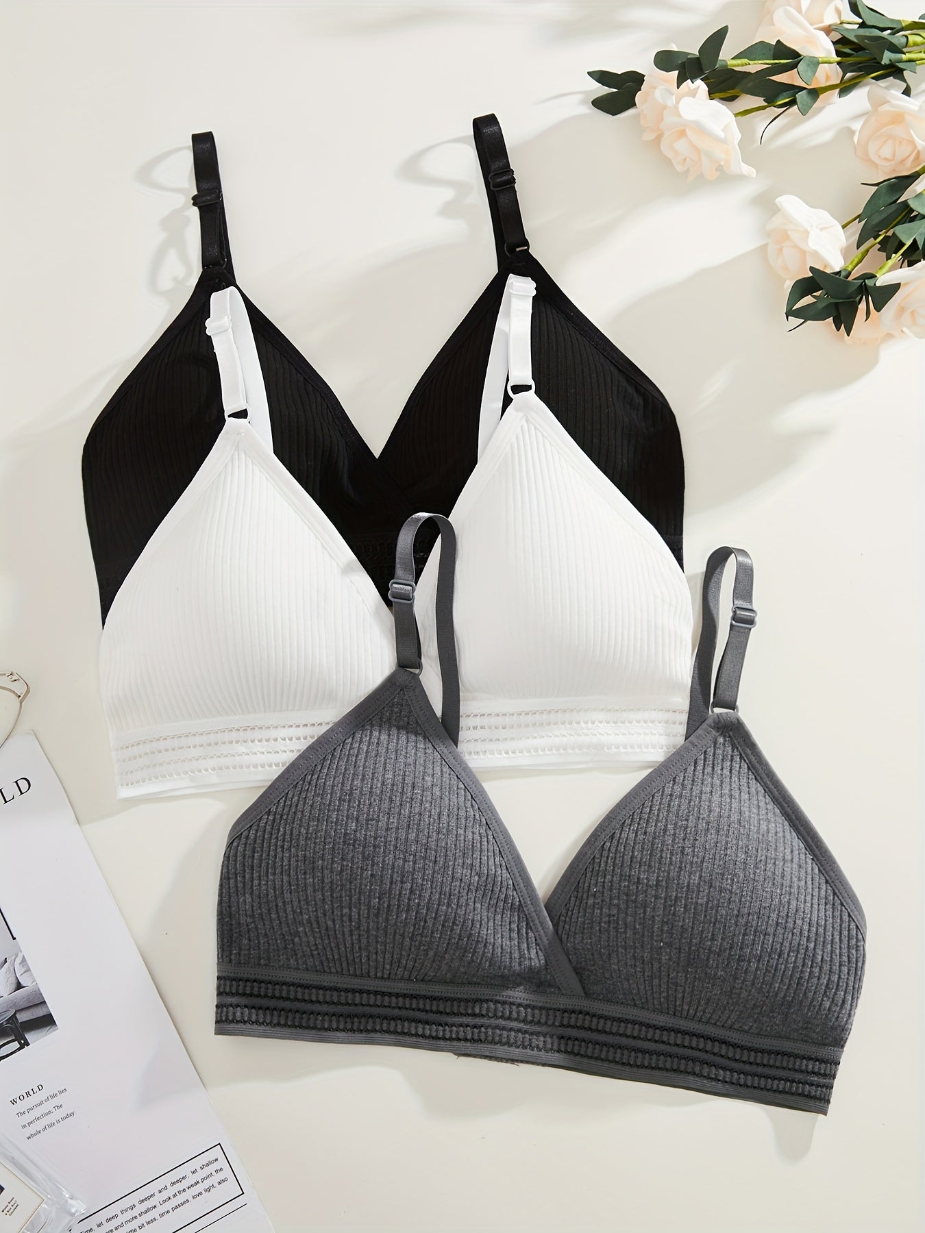 3PCS Seamless Wireless Padded Bras