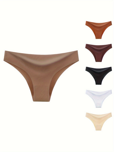 6pcs Solid Seamless Briefs Panty