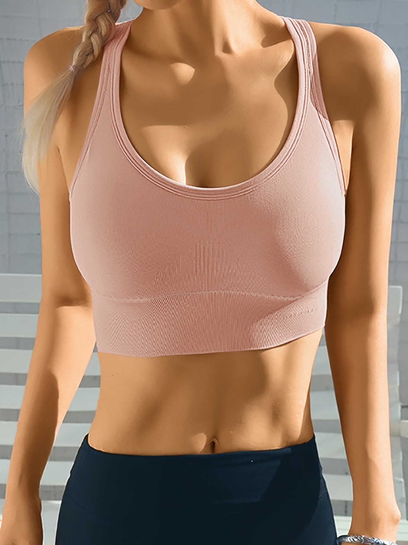 Wireless Push Up Sports Bra