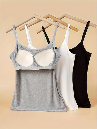 3-Pack Padded Camisole Tank Tops