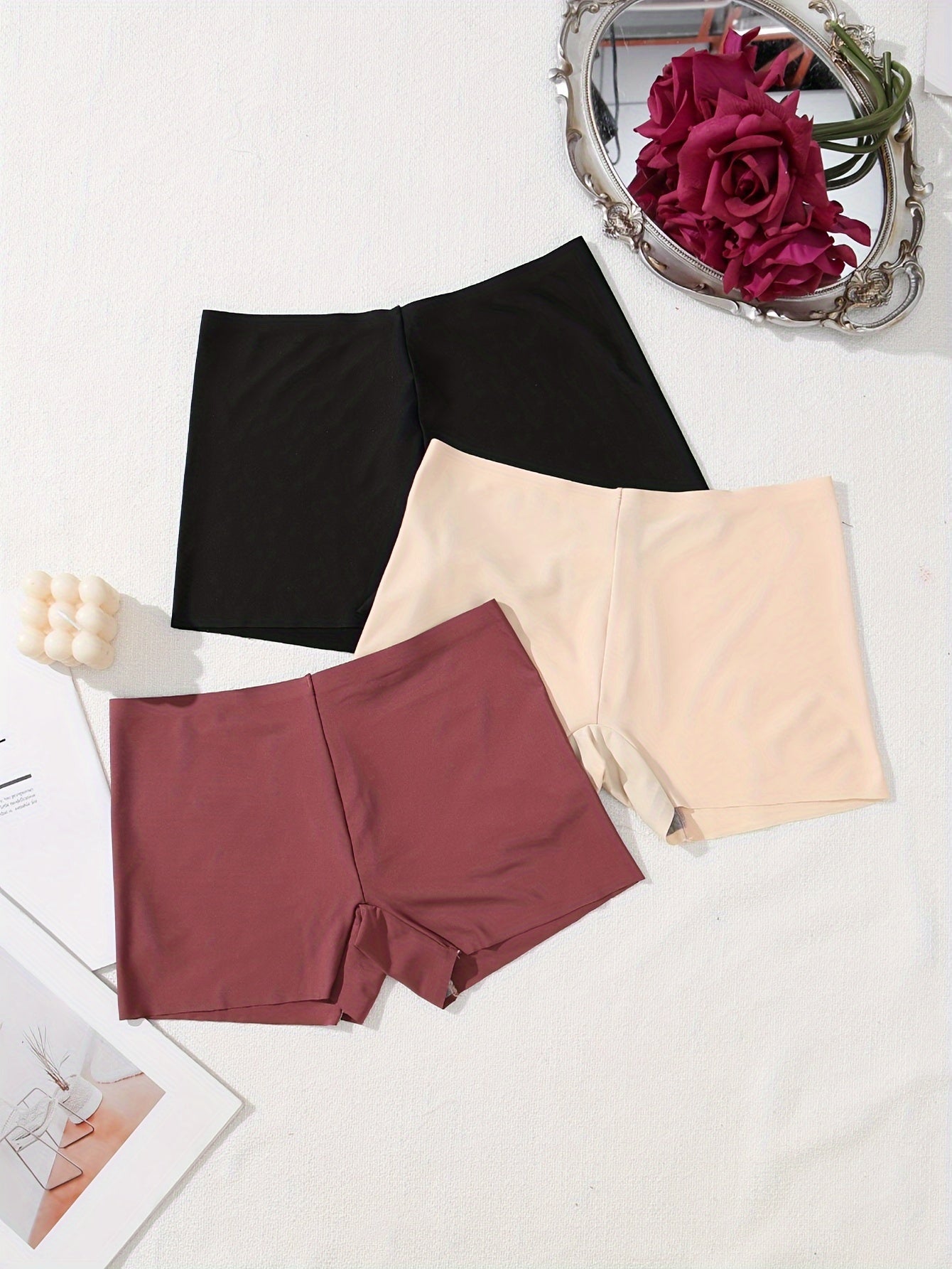 3pcs Soft No Show Boyshort Panties