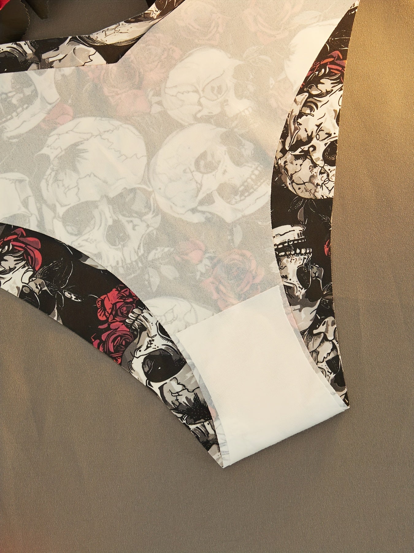 Seamless Rose Skull Print Panty