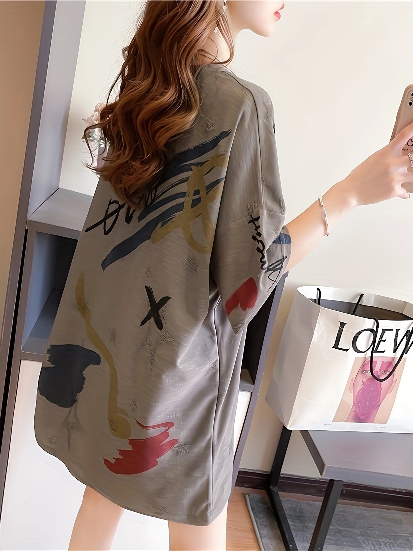 Plus Size Cartoon Print T-Shirt Women