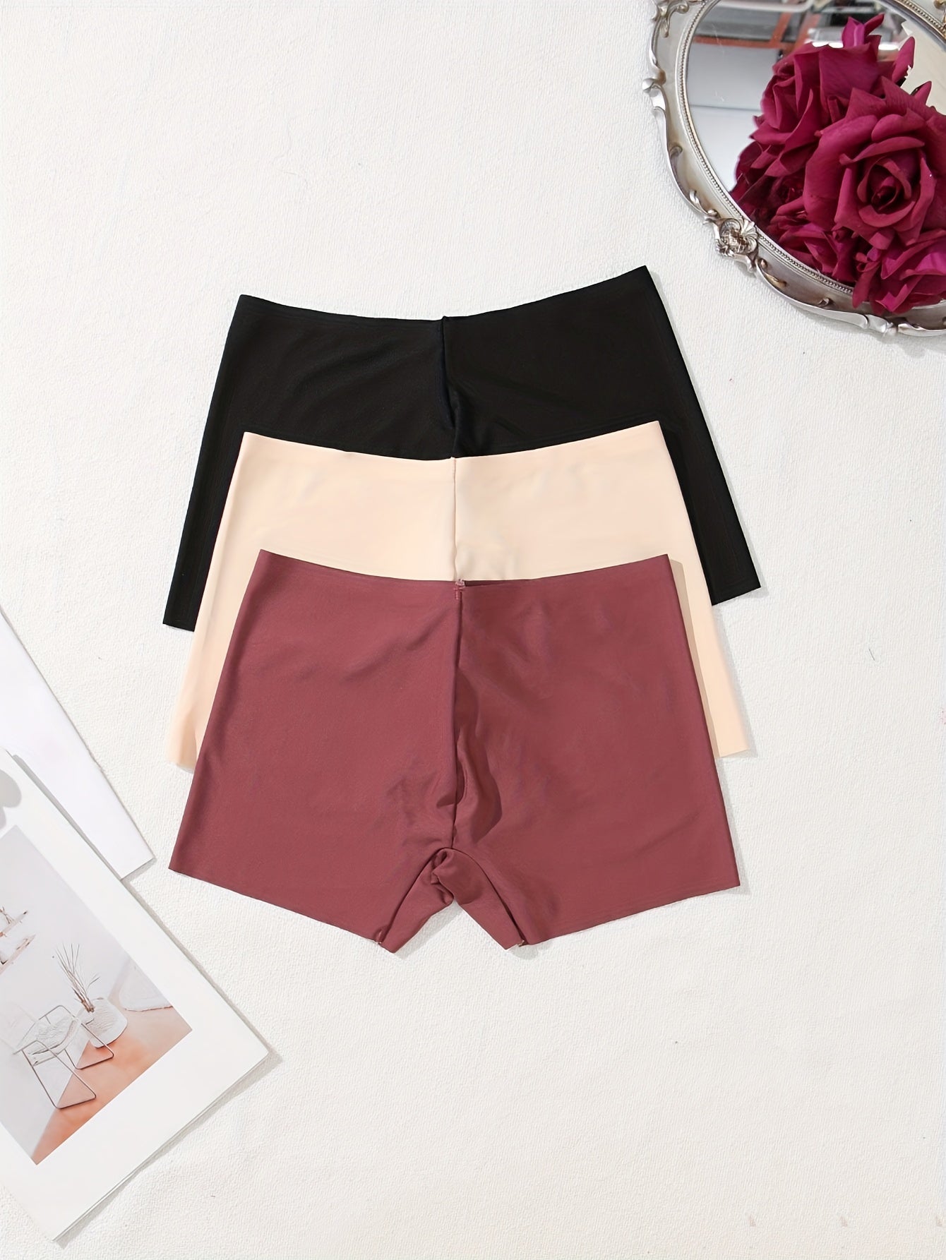 3pcs Soft No Show Boyshort Panties