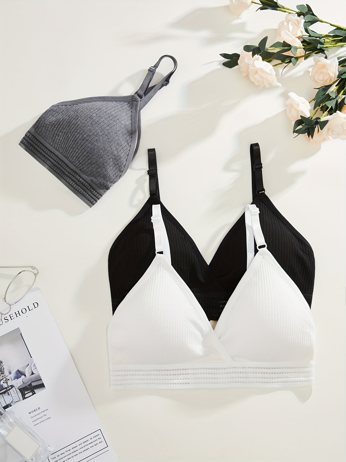 3PCS Seamless Wireless Padded Bras