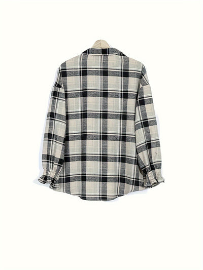 Sea Blue Checkered Shirt Women