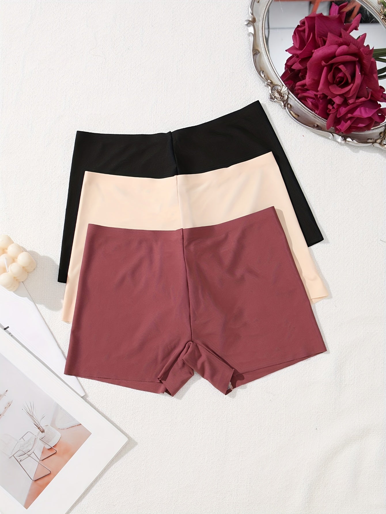 3pcs Soft No Show Boyshort Panties