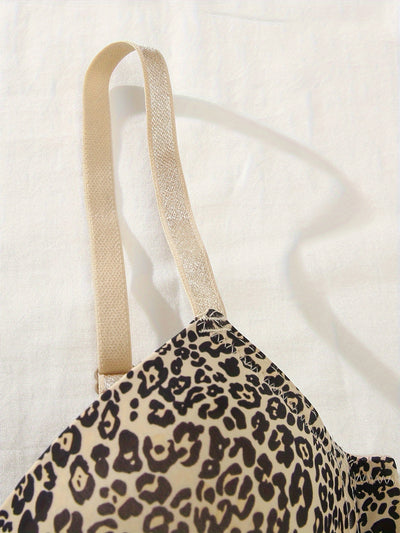 5PCS Leopard & Solid T-Shirt Bras