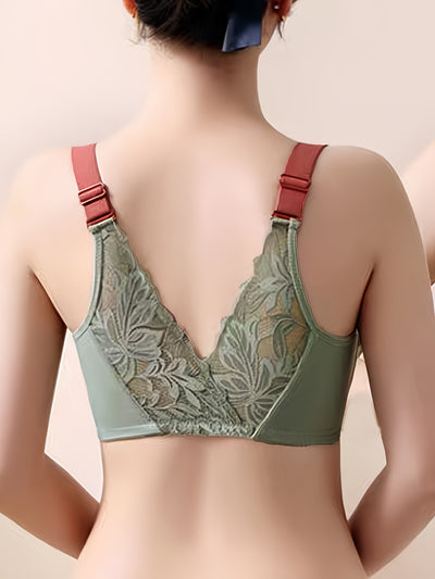 Contrast Lace Push-Up Bra