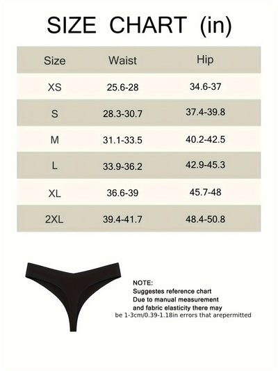 5pcs Invisible Seamless Thongs Panty