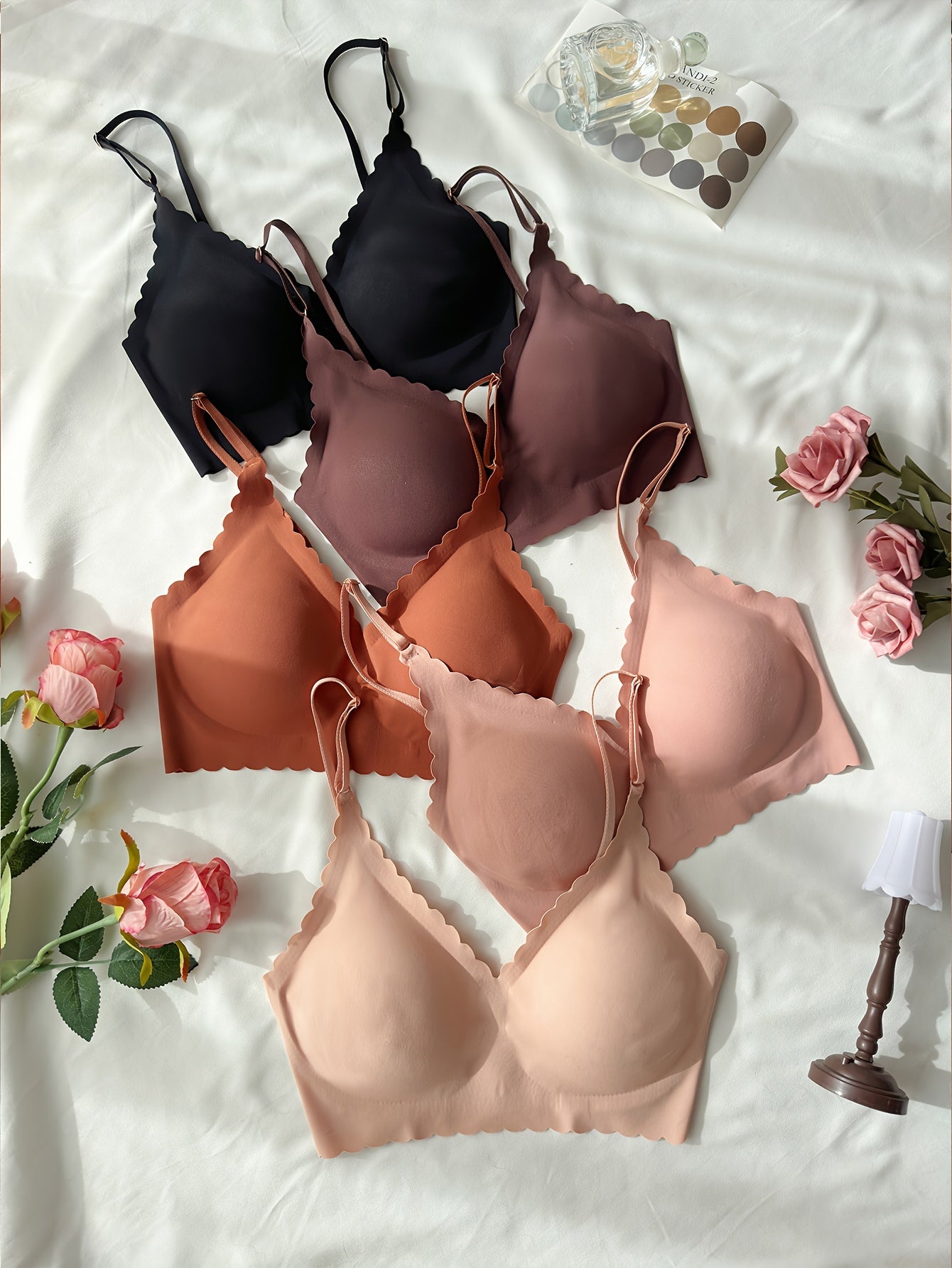 5PCS Elegant Seamless T-Shirt Bras