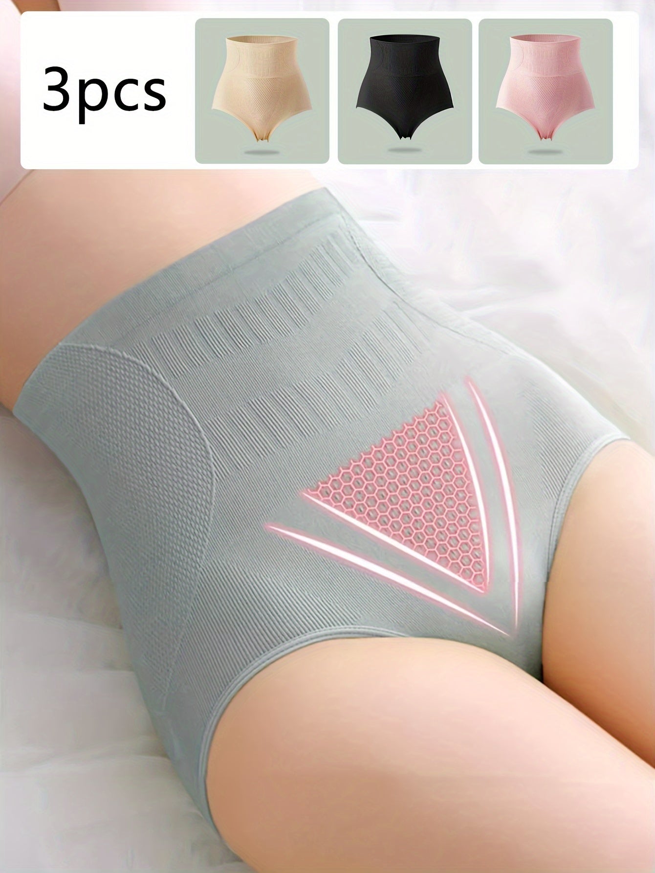 3pcs High Waist Shapewear Panties