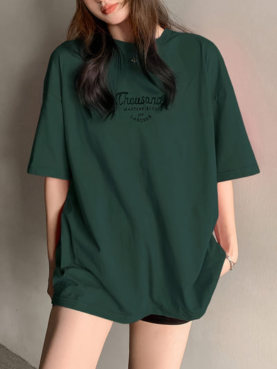 Oversized Green Graphic Tee Women