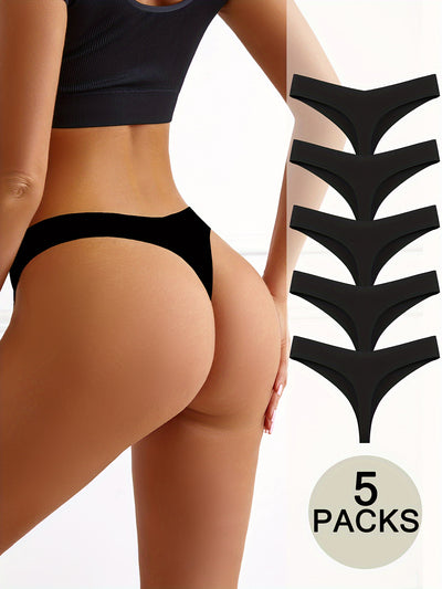 5pcs Invisible Seamless Thongs Panty