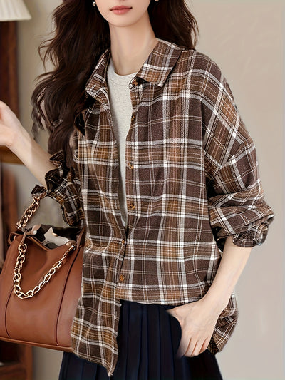 Sea Blue Checkered Shirt Women