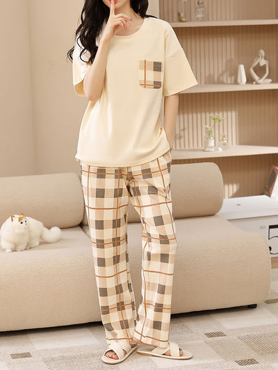 Cotton Pajama Set Women’s Plaid