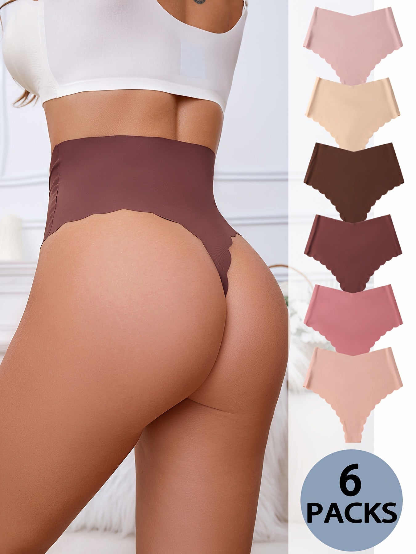 6pcs High Waist Seamless Panties