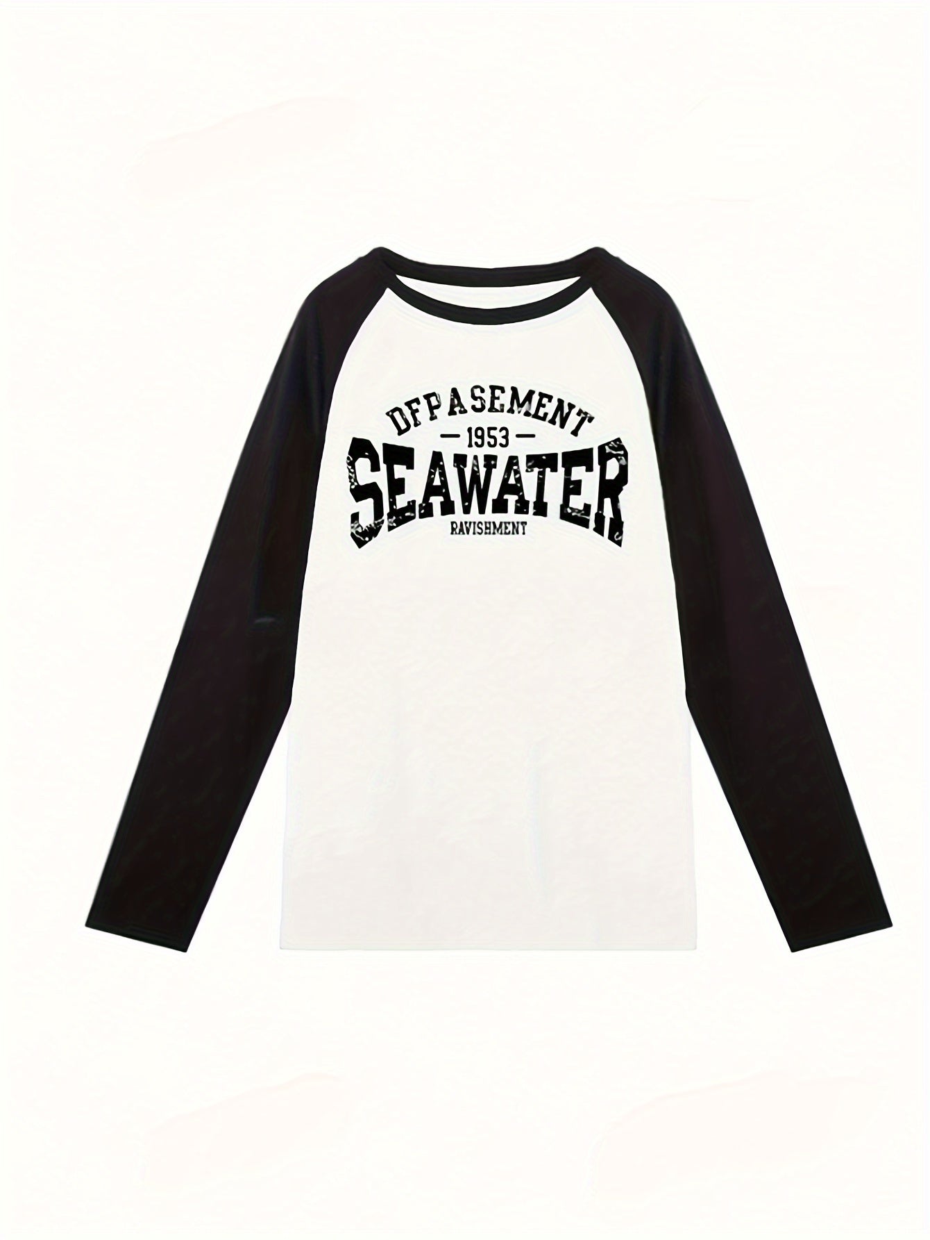 Y2K Raglan Sleeve Letter Print T-shirt