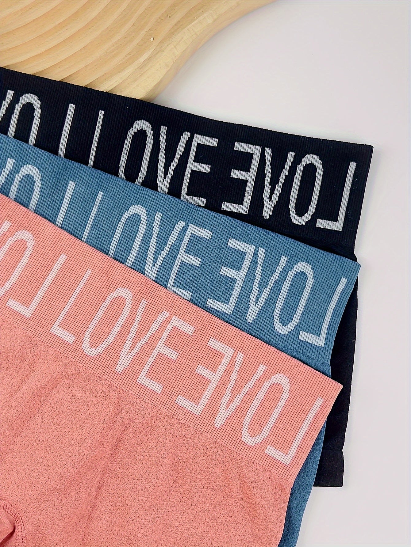 6pcs Letter Print Seamless Boyshorts Panty