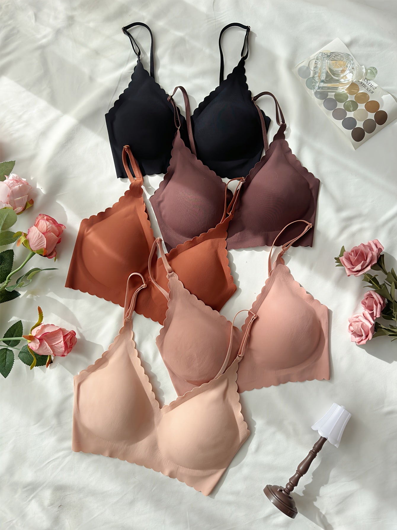 5PCS Elegant Seamless T-Shirt Bras