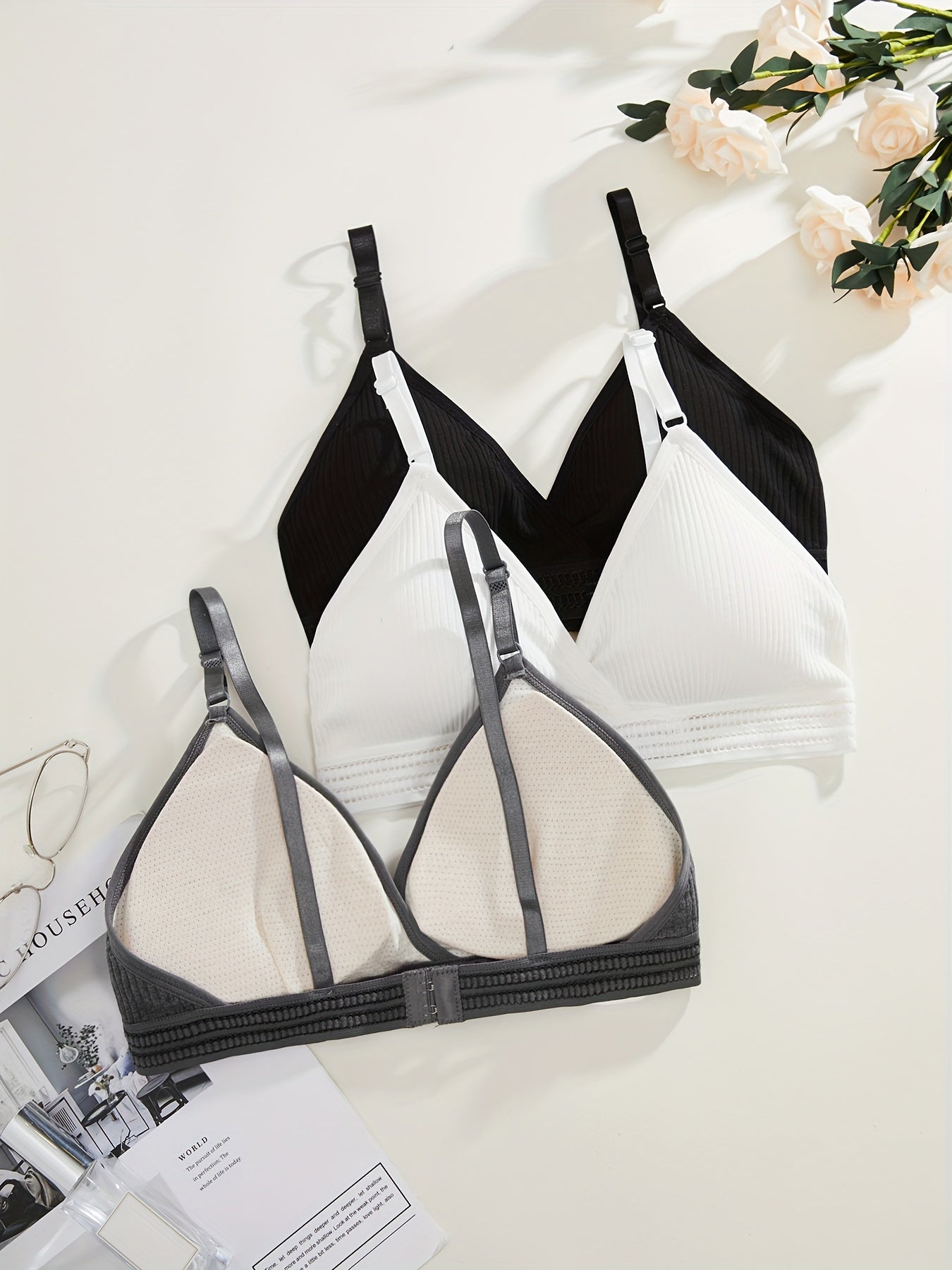 3PCS Seamless Wireless Padded Bras