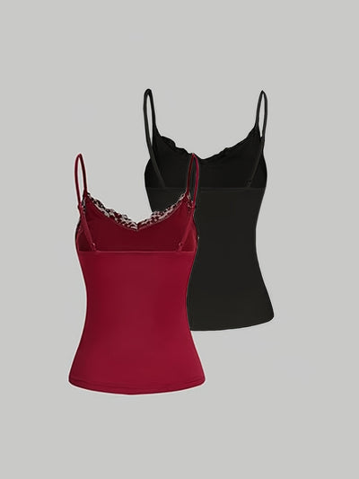 Lace-Trimmed Two-Piece Camisole Set