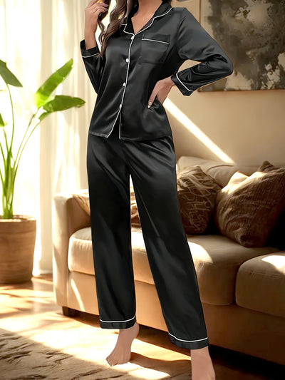 Silk Night Suit - Printed Pajamas