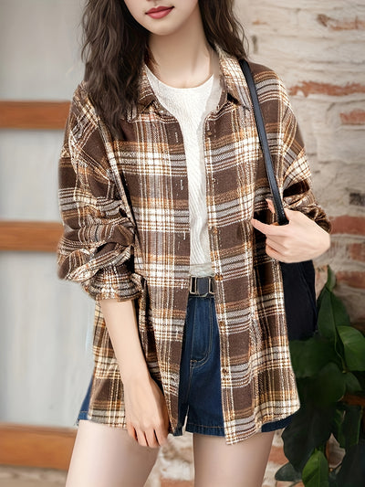 Sea Blue Checkered Shirt Women