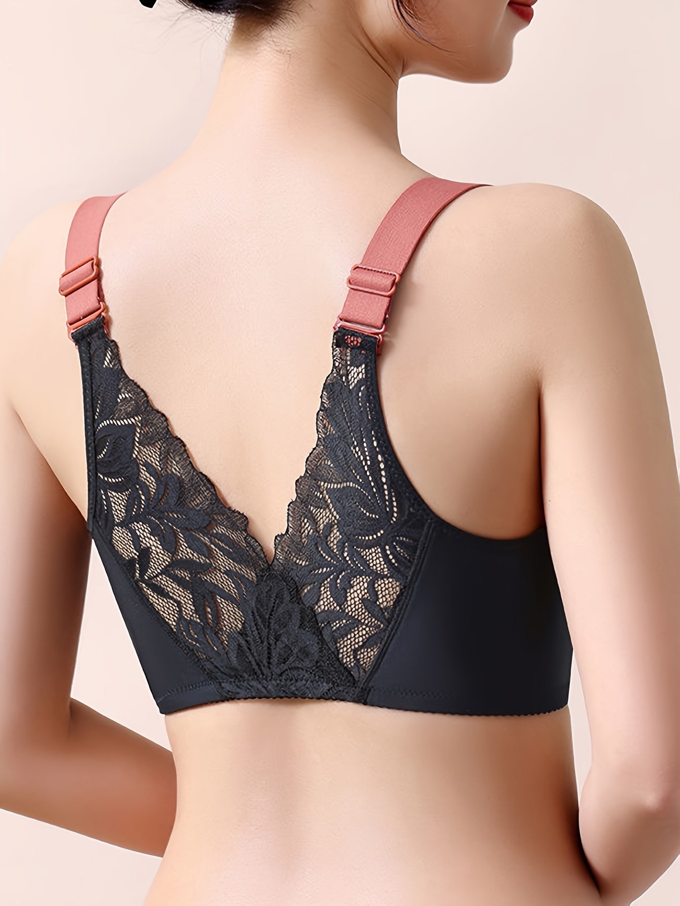 Contrast Lace Push-Up Bra