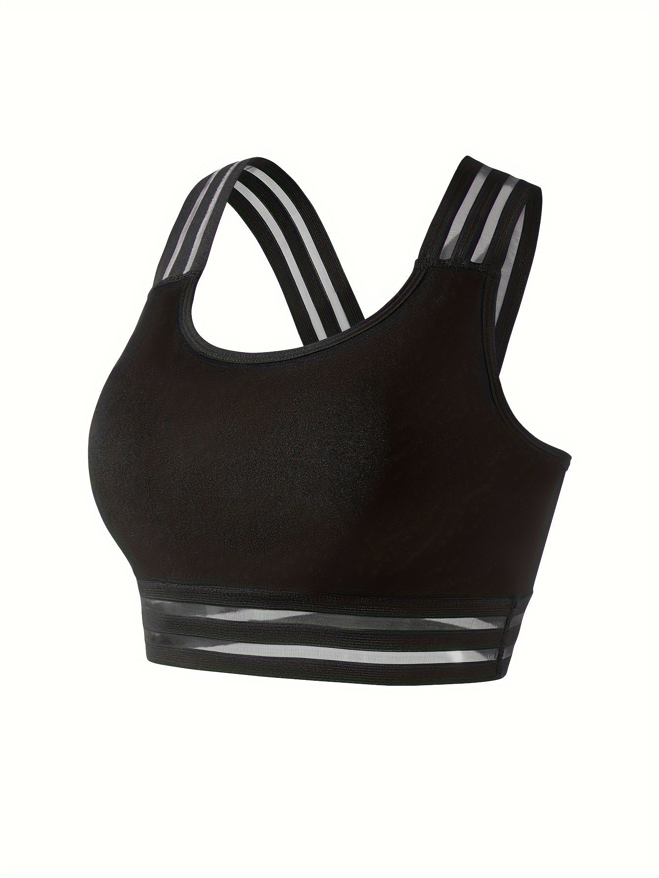 Striped Cross Back Sports Bra